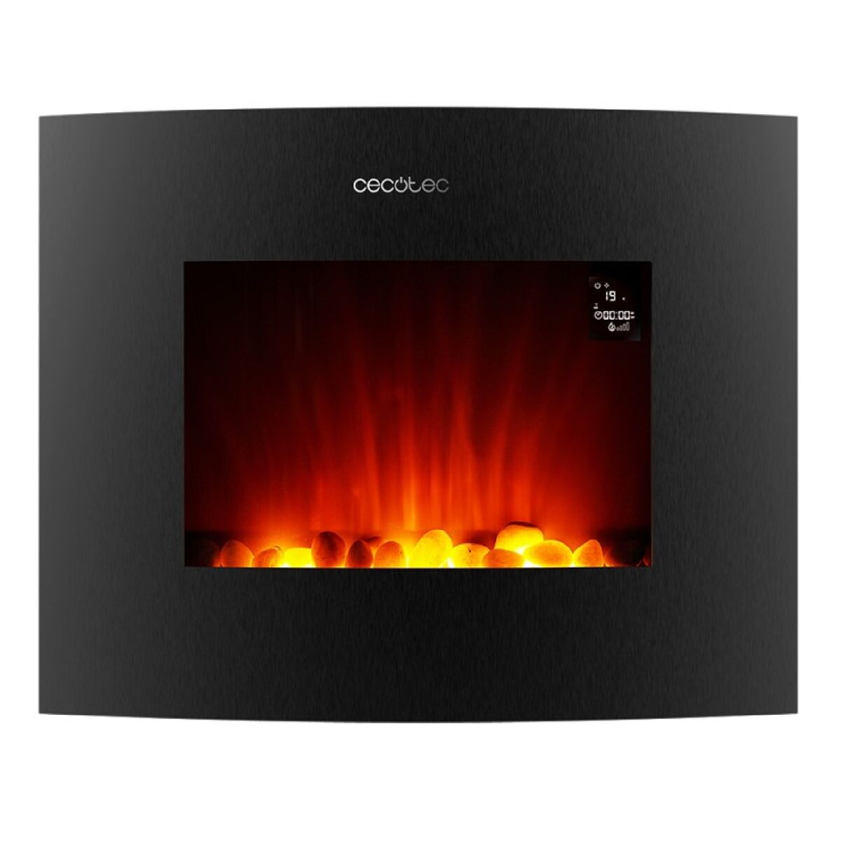 Cecotec chimenea eléctrica ready warm 2650 curved flames connected. 2000 w, tamaño 26", wifi, 2 niveles de potencia