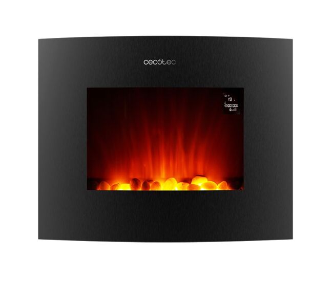 Cecotec chimenea eléctrica ready warm 2650 curved flames connected. 2000 w, tamaño 26", wifi, 2 niveles de potencia