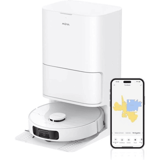 Robot aspirador e friegasuelos MOVA E30ULTRA 7000 Pa, depósito 4 l, auton. 3 h, branco