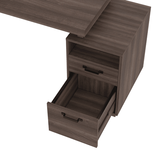 Secretária moderna 135x54 cm - design minimalista, com arrumação multifuncional - Castanho