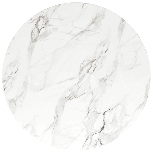 Conjunto de sala de jantar de 5 peças 80 cm - Mesa redonda com pernas metálicas douradas, tampo em mármore branco, cadeiras em veludo cinzento