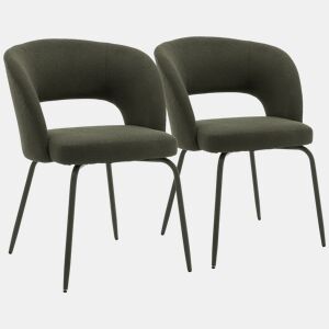 Conjunto de 2 cadeiras FLAVIA em tecido loop verde