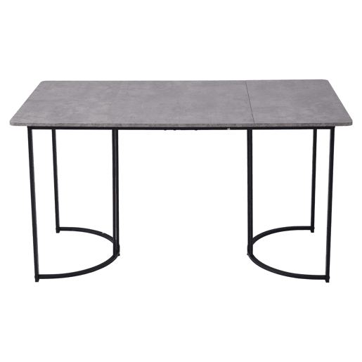 Conjunto de mesa de jantar 140x80 cm - 4 cadeiras, assento em veludo, pernas ajustáveis - Bege