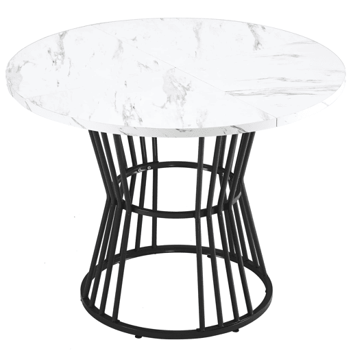 Conjunto de sala de jantar de 5 peças - Mesa redonda de 100 cm - 4 cadeiras de veludo verde