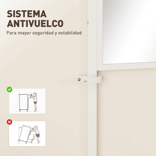 HOMCOM Móvel Cabide de Entrada com Espelho e Sapateira 4 em 1 com 3 Prateleiras Banco 10 Ganchos Ajustáveis Estilo Moderno para Corredor Quarto Sala de Estar 98x34x186 cm Madeira