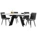 Conjunto de mesas y sillas de comedor 160x80 Conjunto de mesas y sillas de comedor 160x80 Blanco/ Negro