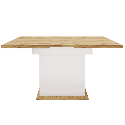 Mesa extensível telescópica 110-140x80cm - Mesa de cozinha com prateleira para snacks e vinho - Branca