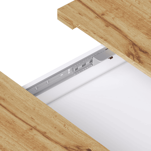 Mesa extensível telescópica 110-140x80cm - Mesa de cozinha com prateleira para snacks e vinho - Branca
