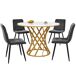 Conjunto de mesas y sillas de comedor 80x80 Conjunto de mesas y sillas de comedor 80x80 Dorado