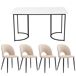 Conjunto de mesas y sillas de comedor 140x80 Conjunto de mesas y sillas de comedor 140x80 Beige