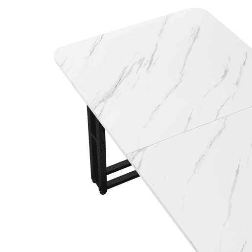 Conjunto de sala de jantar 120x70cm - Mesa moderna com 4 cadeiras de veludo preto, pernas de ferro preto