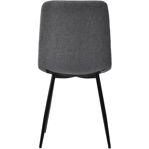 Conjunto de sala de jantar 120x70cm - Mesa moderna com 4 cadeiras, linho cinzento, pernas de ferro pretas