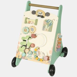 AIYAPLAY Andador de Madeira para Bebé Centro de Atividades de Aprendizagem Montessori com Controlo de Velocidade com Xilofone Engrenagens Labirinto Contas para Crianças a partir de 18 Meses 33,5x36x46,8 cm Verde