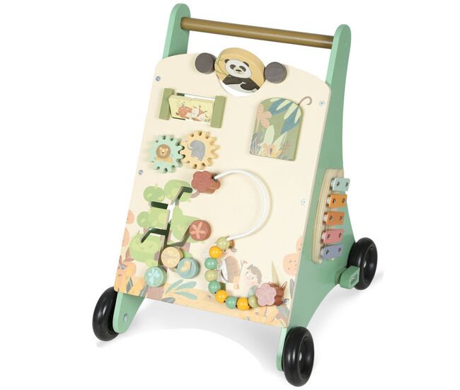 Aiyaplay andador madera bebé, juguete de andador, centro de actividades de aprendizaje montessori control de velocidad, con xilófono, engranajes,