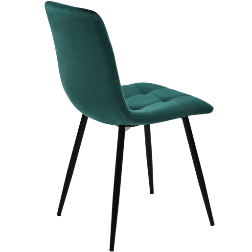 Conjunto de sala de jantar 117 cm - Mesa retangular moderna com 4 cadeiras, veludo verde, pernas douradas