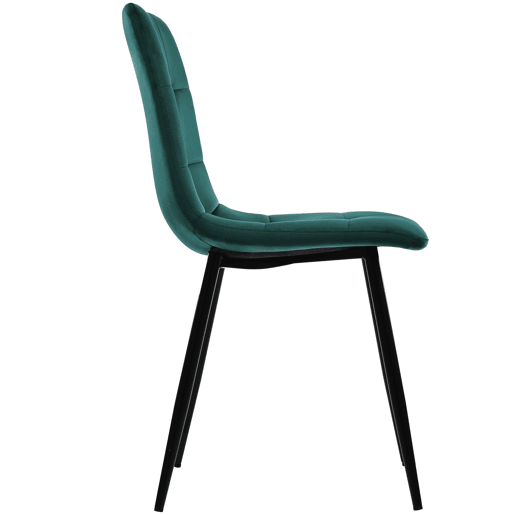 Conjunto de sala de jantar 117 cm - Mesa retangular moderna com 4 cadeiras, veludo verde, pernas douradas