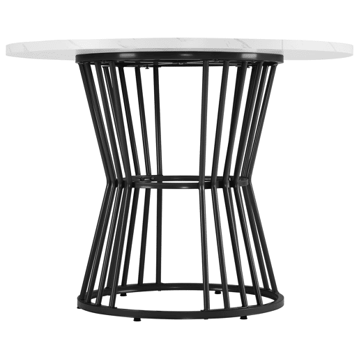 Conjunto de sala de jantar de 5 peças - Mesa redonda de 100 cm - 4 cadeiras de veludo cinza escuro