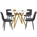 Conjunto de mesas y sillas de comedor 100x100 Conjunto de mesas y sillas de comedor 100x100 Gris
