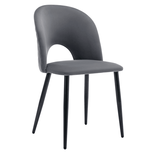 Conjunto de sala de jantar 117x68 cm - Mesa retangular moderna com 4 cadeiras - Samt cinza - Pernas pretas Conjunto de sala de jantar 117x68 cm - Mesa retangular moderna com 4 cadeiras - Samt cinza - Pernas pretas