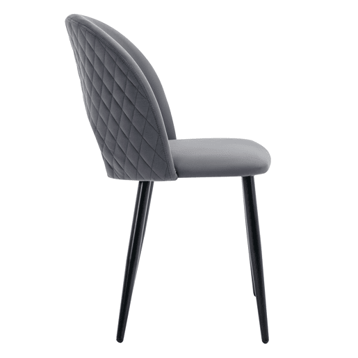 Conjunto de sala de jantar 117x68 cm - Mesa retangular moderna com 4 cadeiras - Samt cinza - Pernas pretas Conjunto de sala de jantar 117x68 cm - Mesa retangular moderna com 4 cadeiras - Samt cinza - Pernas pretas
