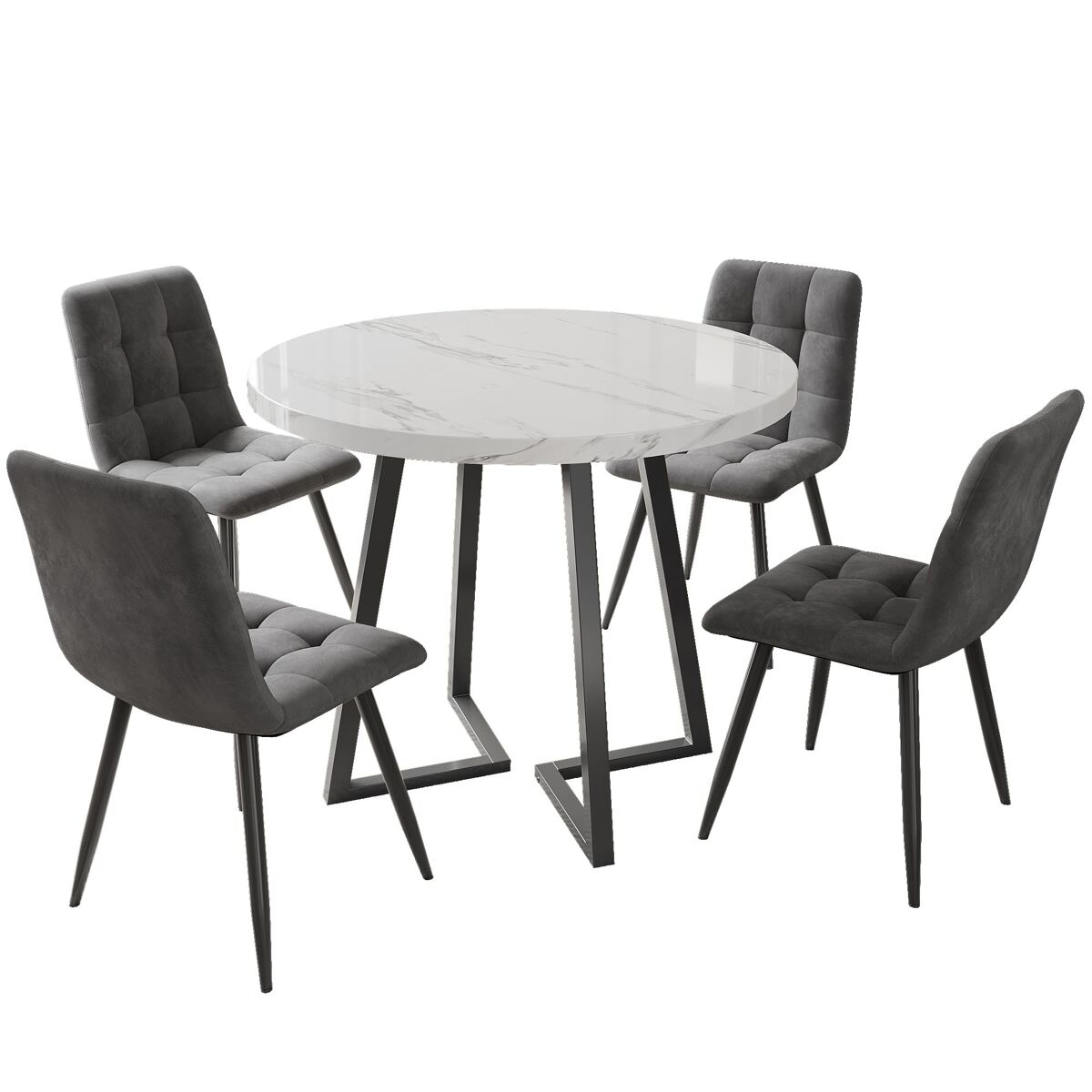 Conjunto de mesas y sillas de comedor 80x80