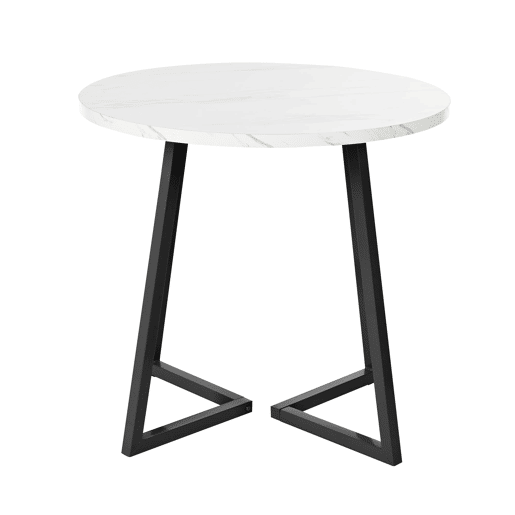 Conjunto de sala de jantar de 5 peças 80 cm - mesa redonda com pernas metálicas pretas - cadeiras de veludo cinzento