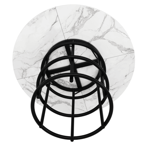 Conjunto de sala de jantar de 5 peças - Mesa redonda de 100 cm - 4 cadeiras de veludo cinzento - Preto
