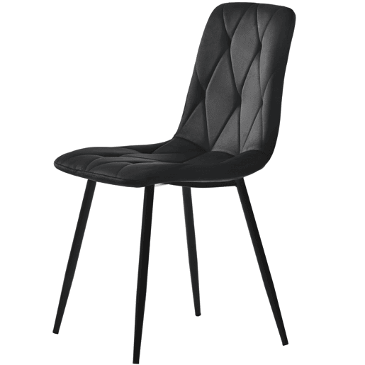 Conjunto de sala de jantar de 5 peças - Mesa redonda de mármore com pernas metálicas pretas - 4 cadeiras ergonómicas de couro preto