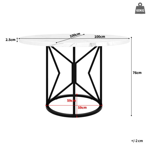 Conjunto de sala de jantar de 5 peças 100 cm - Mesa redonda com 4 cadeiras de veludo cinzento - Preto