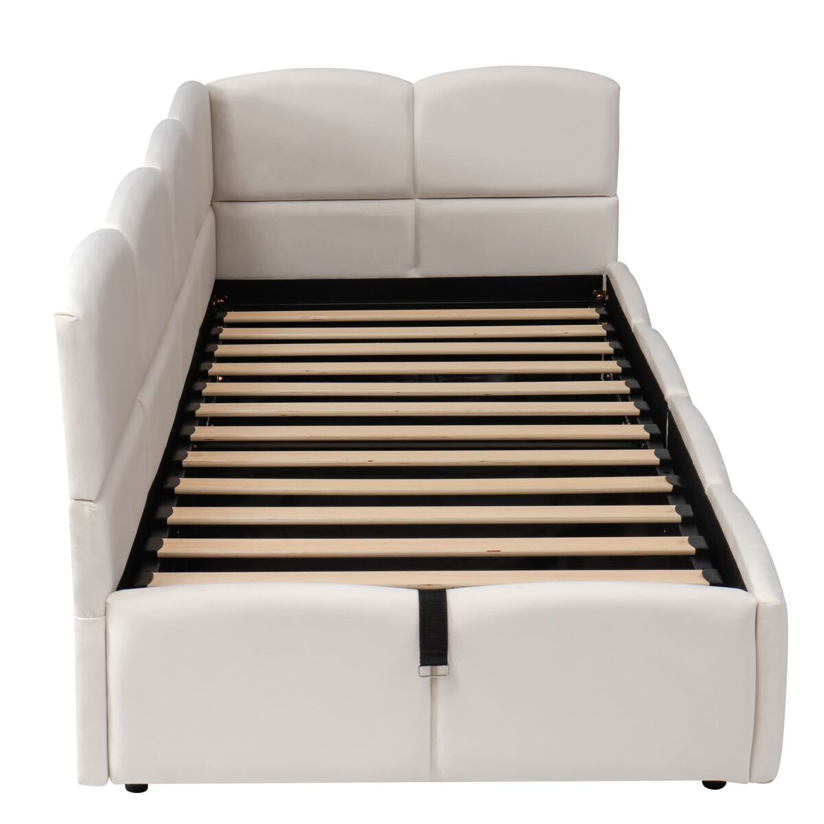 Cama tapizada 90x200 cm - cama infantil, cama individual, cama con almacenamiento, sofá cama, beige