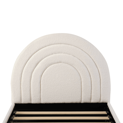 Cama estofada 90x200 - com cabeceira, madeira, fácil montagem, para jovens e adultos - Bege