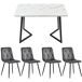 Conjunto de mesas y sillas de comedor 117x68 Conjunto de mesas y sillas de comedor 117x68 Gris