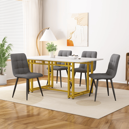 Conjunto de sala de jantar 120x70cm - Mesa de jantar moderna com 4 cadeiras - Cinza