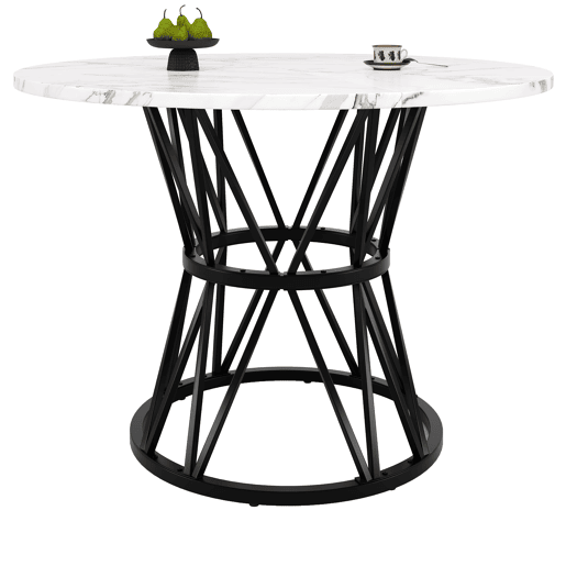 Conjunto de mesa e cadeiras 5 peças 100 cm - Mesa redonda com pernas metálicas pretas e cadeiras de veludo cinzento