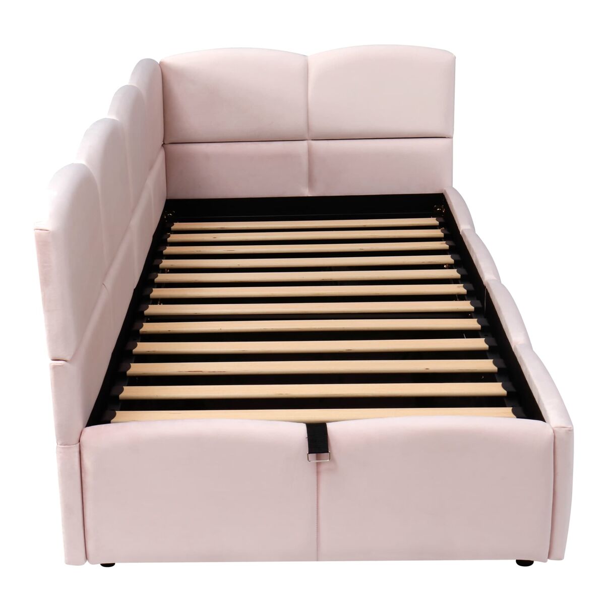 Cama tapizada 90x200 cm - con lattenrost, usb, almacenamiento, rosa