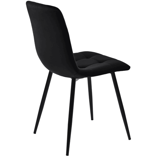 Conjunto de sala de jantar de 5 peças 80 cm - Mesa redonda com pernas metálicas pretas e cadeiras de veludo preto