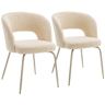 Conjunto de 2 cadeiras FLAVIA em tecido loop bege