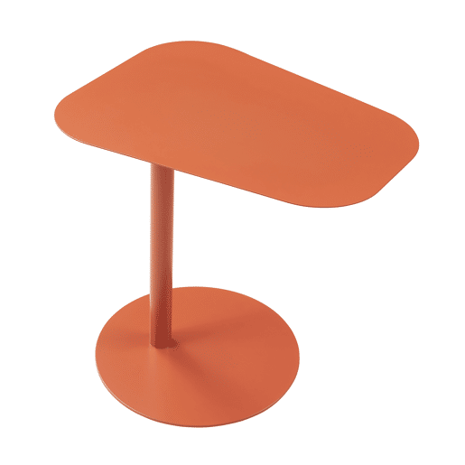 Mesa de apoio Nastätten trapezoidal interiorexterior em metal 50 x 50 x 38 cm - Vermelho tijolo mate en.casa