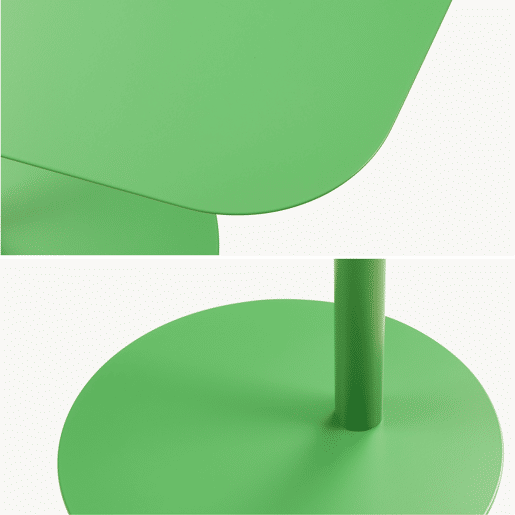 Mesa de apoio Nastätten trapezoidal interiorexterior em metal 50 x 50 x 38 cm - Verde maçã mate en.casa
