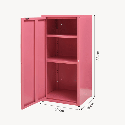 Armário metálico Burlöv aço 88x40x35 cm - Vermelho melancia en.casa