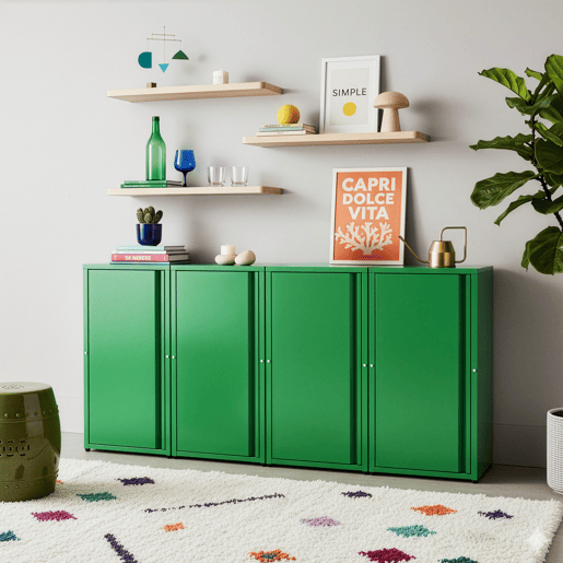 Armário metálico Burlöv aço 88x40x35 cm - Verde maçã en.casa