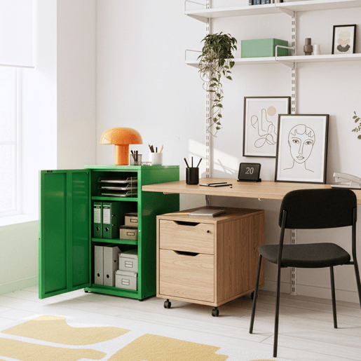 Armário metálico Burlöv aço 88x40x35 cm - Verde maçã en.casa