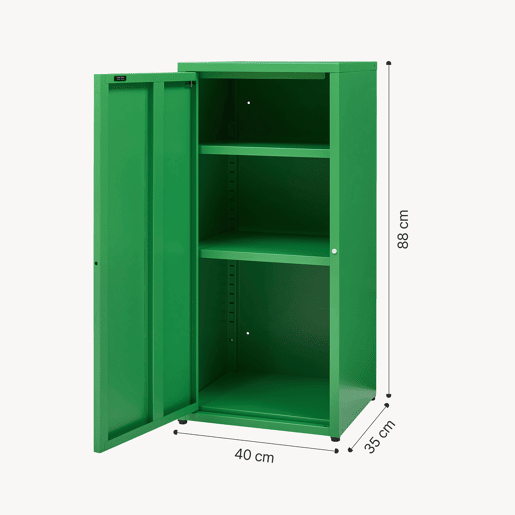 Armário metálico Burlöv aço 88x40x35 cm - Verde maçã en.casa