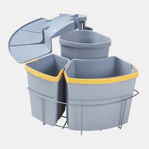 Caixote do lixo embutido giratório Kollby plástico 2x 12 L + 1x 6 L Cinzento en.casa