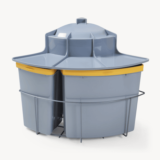 Caixote do lixo embutido giratório Kollby plástico 2x 12 L + 1x 6 L Cinzento en.casa