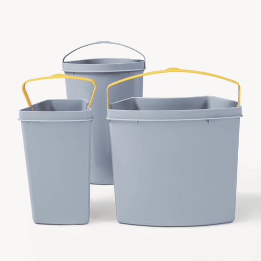 Caixote do lixo embutido giratório Kollby plástico 2x 12 L + 1x 6 L Cinzento en.casa