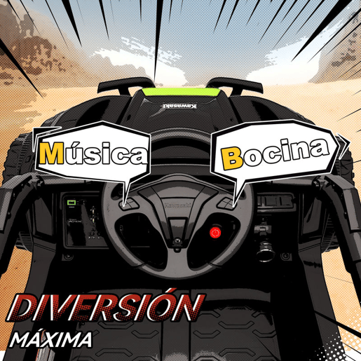 AIYAPLAY Carro Elétrico para Crianças 12V Kawasaki Teryx KRX 1000 Carro a Bateria UTV com 2 Motores Controlo Remoto 2,4G Suspensão Traseira Faróis USB para Crianças acima de 3 Anos 100x64x56 cm Preto