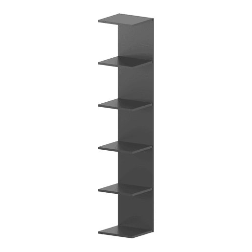 Estante de parede Surahammar 6 prateleiras 180x35x32 cm Preto en.casa