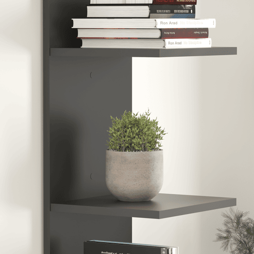 Estante de parede Surahammar 6 prateleiras 180x35x32 cm Preto en.casa