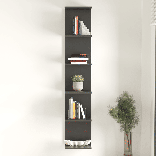 Estante de parede Surahammar 6 prateleiras 180x35x32 cm Preto en.casa